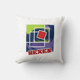 Grönt och Lila Abstrakt Rebel-fyrkanter med hexor Kudde