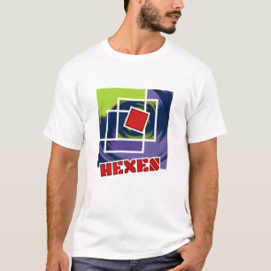 Grönt och Lila Abstrakt Rebel-fyrkanter med hexor T Shirt
