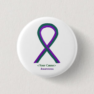 Grönt- och Lila Awareness Ribbon Pin-knappar Knapp