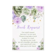 Grönt och Lila Blommigt Baby Shower Bok Request