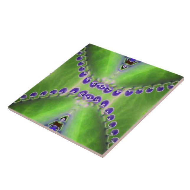 Grönt- och Lila-design Kakelplatta (Sidan)
