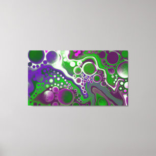 Grönt och Lila Fluid Art Marble Abstrakt Modern Canvastryck
