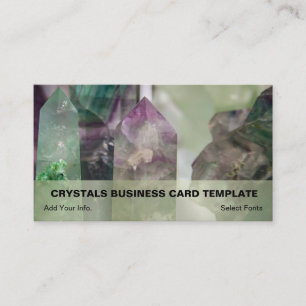 Grönt och Lila Fluorit Crystal Healing Crystals Visitkort