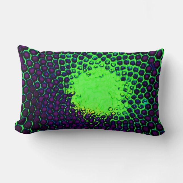 grönt och lila för abstrakt Honeycomb Design Lumbarkudde (Framsida)