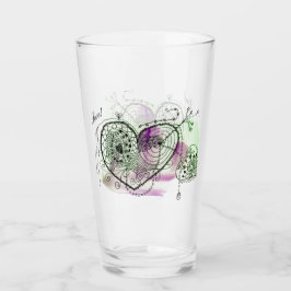 Grönt och Lila med Whimsical Hjärtat Glaskopp