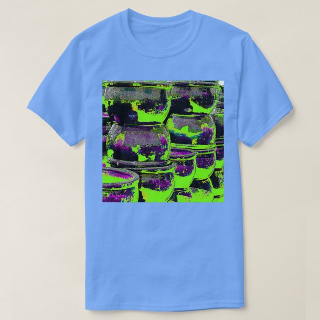 Grönt och Lila Pottery T Shirt (Design framsida)