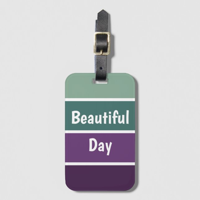 Grönt och Lila Rand Bagagebricka (Framsida vertikal)