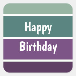 Grönt och Lila Rand Fyrkantigt Klistermärke