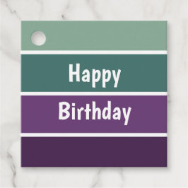 Grönt och Lila Rand Gåvor Etiketter