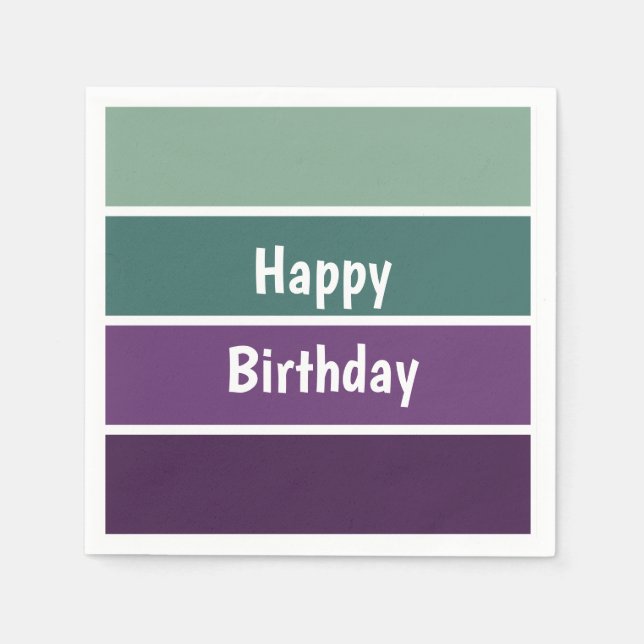 Grönt och Lila Rand Pappersservett (Framsidan)