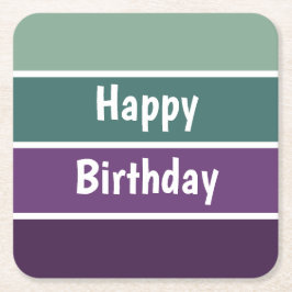 Grönt och Lila Rand Underlägg Papper Kvadrat