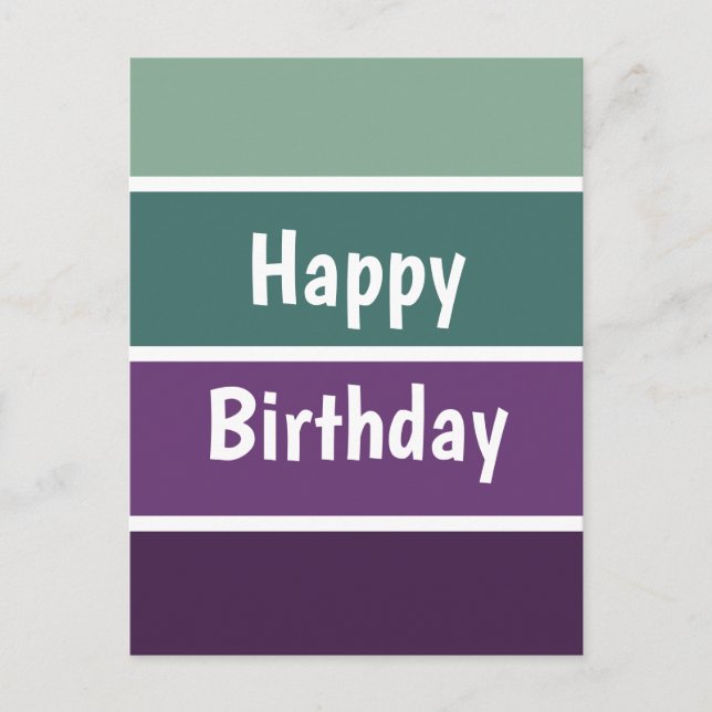 Grönt och Lila Rand Vykort (Framsida)