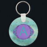 Grönt och Lila Sjöjungfru Skalor i monogrammet Nyckelring<br><div class="desc">Grönt och Lila Sjöjungfru Gold Foil skalar Monogram Girl's Monogram Namn och initial Nyckelring. Dessa nyckelkedjor gör perfekten till en anpassad flickas gåva under sjöjungfrun Birthday,  Bröllop,  Baby Shower eller Bachelorette Party. Kontakta designern om du vill ha anpassade matchande objekt.</div>
