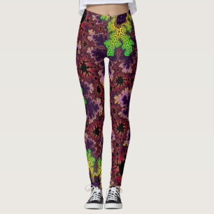 Grönt och Lila Speckle Leggings