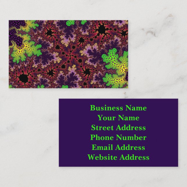Grönt och Lila Speckle Visitkort (Fram/baksida)