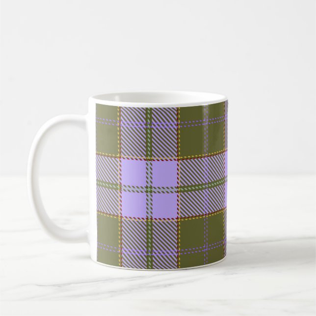 Grönt och Lila Tartan Play Scottish Seamless Pa Kaffemugg (Vänster)