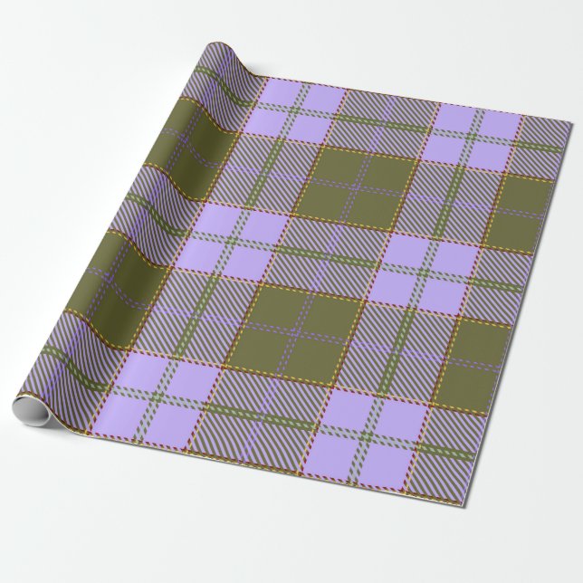 Grönt och Lila Tartan Play Scottish Seamless Pa Presentpapper (Utrullad)