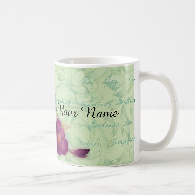 Grönt- och lilablommafrukter av anden kaffemugg (Höger)