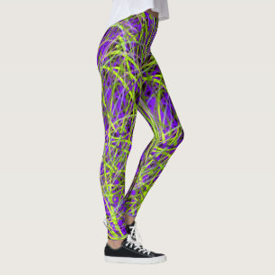 Grönt- och lilapartydamasker leggings