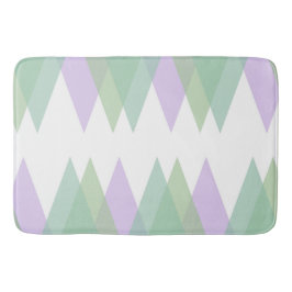 Grönt och lilaska trianglar badrumsmatta