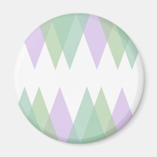 Grönt och lilaska trianglar magnet