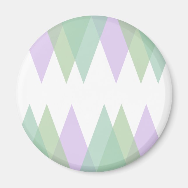 Grönt och lilaska trianglar magnet (Framsidan)