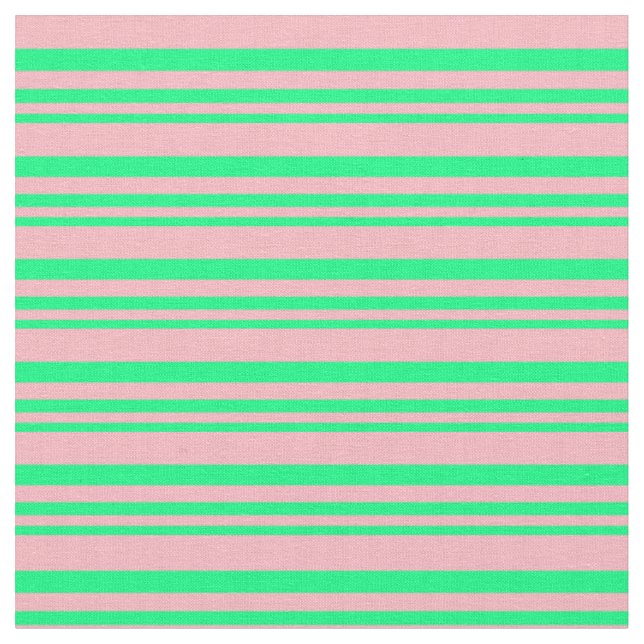 Grönt och Ljus rosa stripe/länt Mönster Tyg (Närbild)