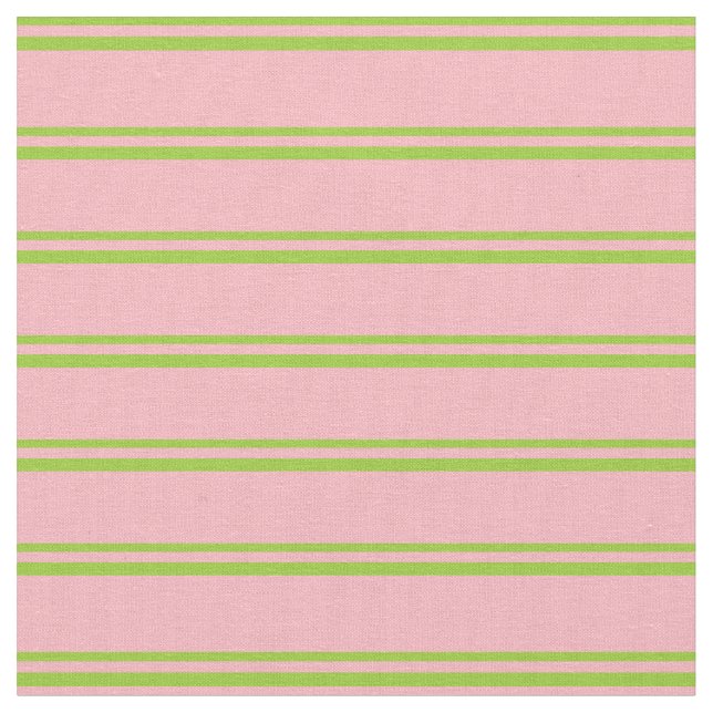 Grönt och Ljusa rosa Rand Tyg (Närbild)