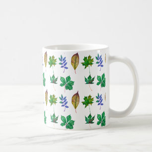 Grönt och Löv för blå vattenfärg Kaffemugg