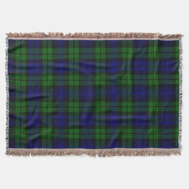 Grönt och marin Tartan Filt (Framsidan)