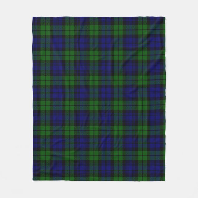 Grönt och marin Tartan Fleecefilt (Framsidan)