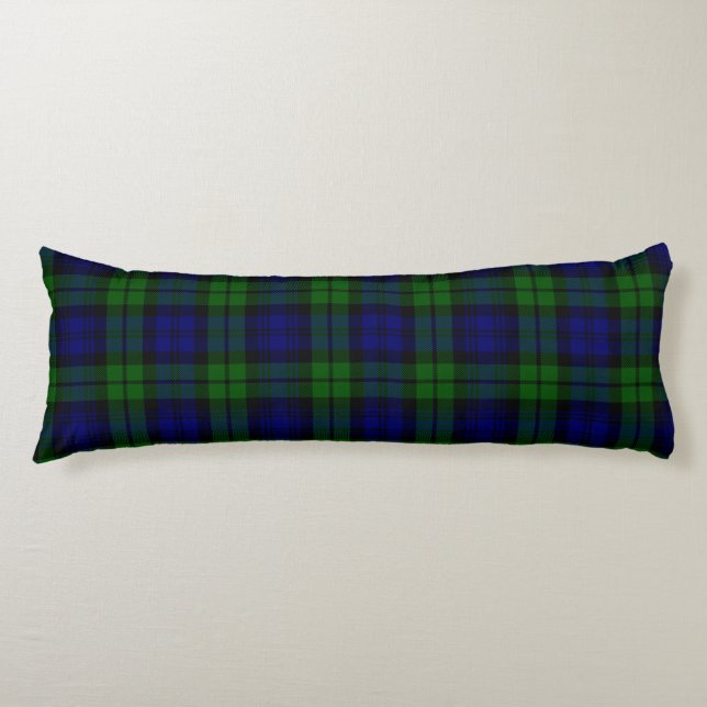 Grönt och marin Tartan Kroppskudde (Framsidan)