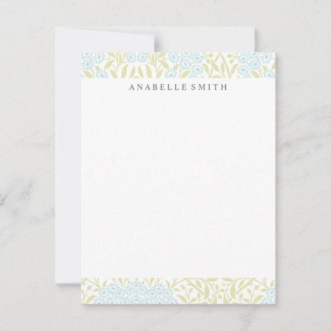 Grönt- och Mint Blommigt Damask-mönster (Framsida)