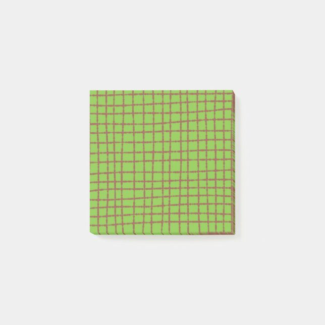 Grönt och Mönster-Snyggt vid brunkontroll Post-it Block (Framsida)
