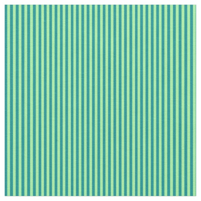 Grönt och Mörk Cyan Lined Mönster Tyg (Närbild)