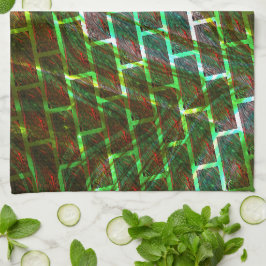 Grönt och nedfläckad, repor och väggeffekter kökshandduk