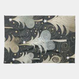 Grönt och Neutralt Beige Viktiga Helgdagar Kökshandduk