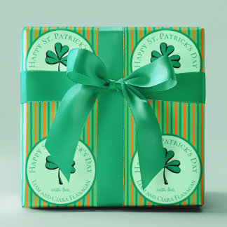 Grönt och Orange för St patrick's day och barn i l Presentpapper