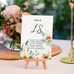 Grönt och orange för vilda blommor i namn bordsnummer<br><div class="desc">Designat att samordna med vår "Summer Wildblommor Bröllop"-samling,  är dessa bordsnummer i bröllop perfekt för vilken enkel mottagning som helst och elegant bröllop. De här sittplatskorten har en vattenfärgad illustration av sommarens vilda blommor i grönt och orange och är enkelt att anpassade med gästernas namn genom att redigera fält.</div>