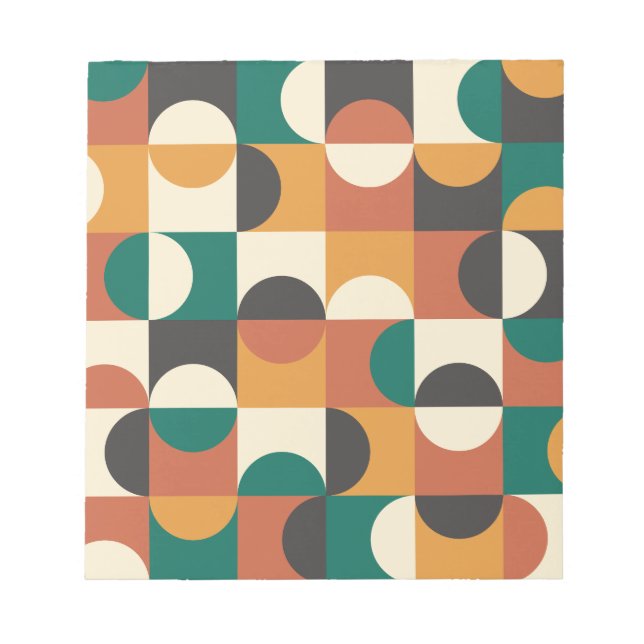 Grönt och orange i moderna halvcirklar i mitten av anteckningsblock (Framsida)