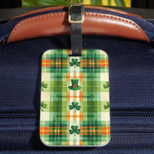 GRÖNT OCH ORANGE IRISH PLAID MÖNSTER BAGAGEBRICKA