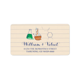 Grönt och Orange Kemi Bröllop Adressetiketter