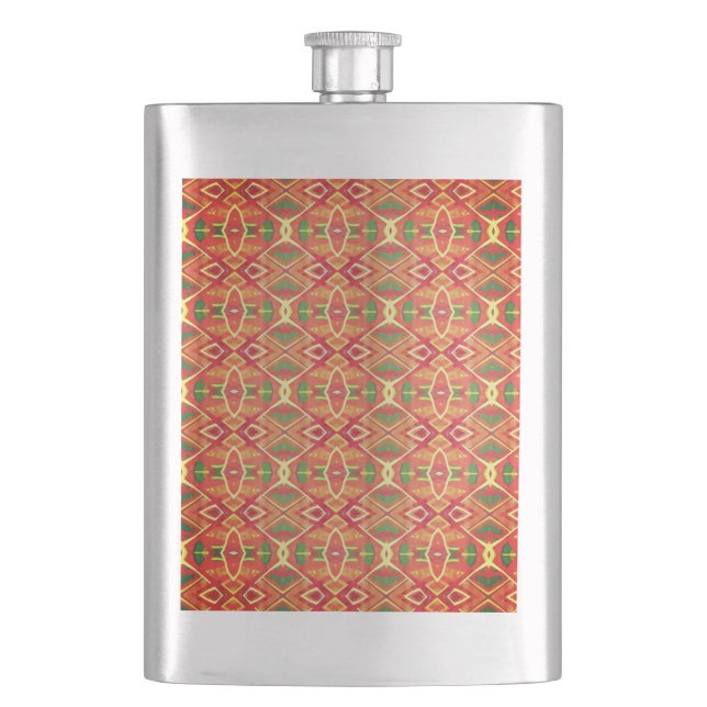 Grönt och orange mönster fickplunta (Framsidan)