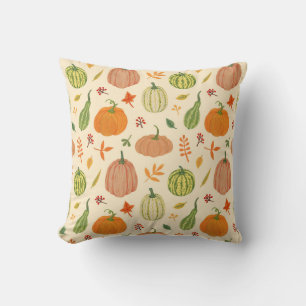 Grönt och orange pumpor, sömlös mönster. kudde