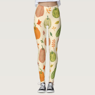 Grönt och orange pumpor, sömlös mönster. leggings
