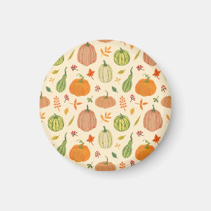 Grönt och orange pumpor, sömlös mönster. magnet