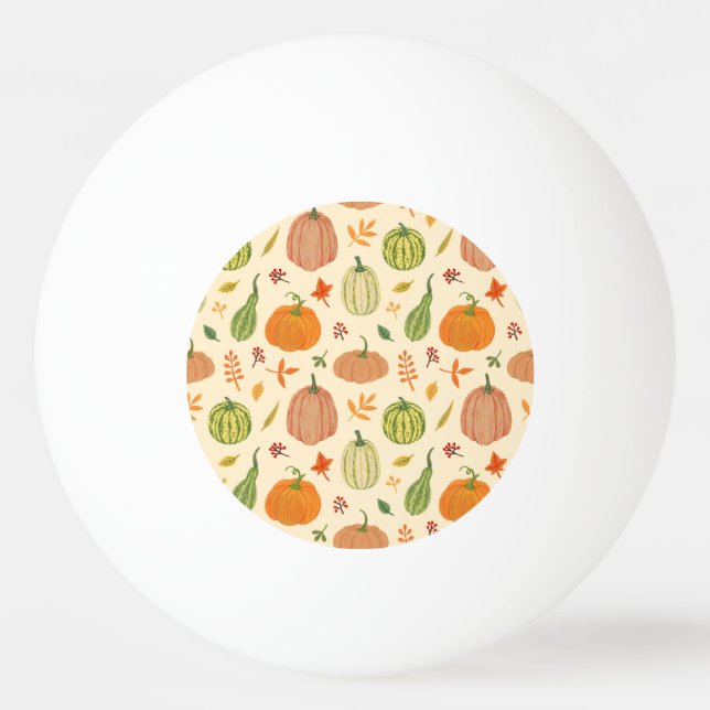 Grönt och orange pumpor, sömlös mönster. pingisboll (Framsidan)