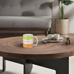 Grönt och Orange Rand Kaffemugg