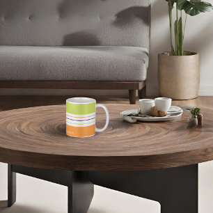 Grönt och Orange Rand Kaffemugg