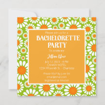 Grönt och Orange Retro Daisy Bachelorette